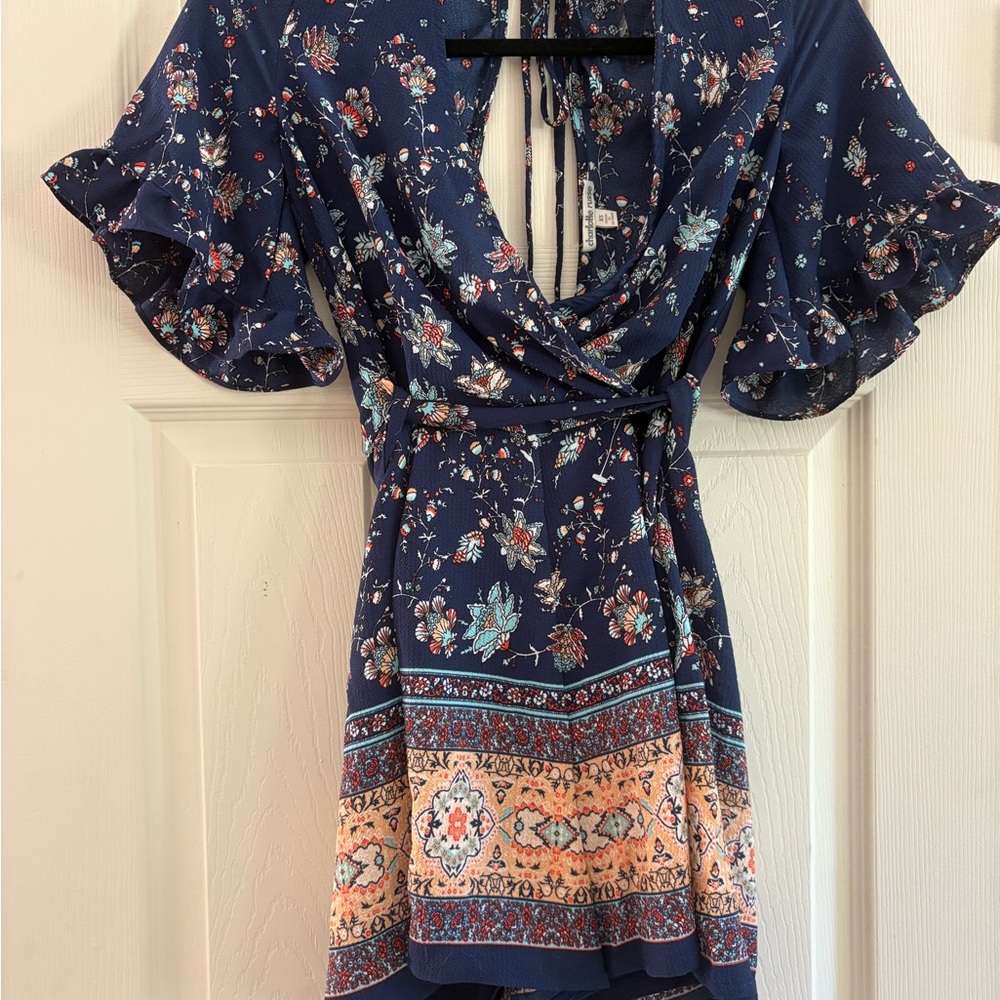Floral Navy Romper